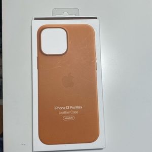 Apple iPhone, 13 Pro Max leather case golden brown with box